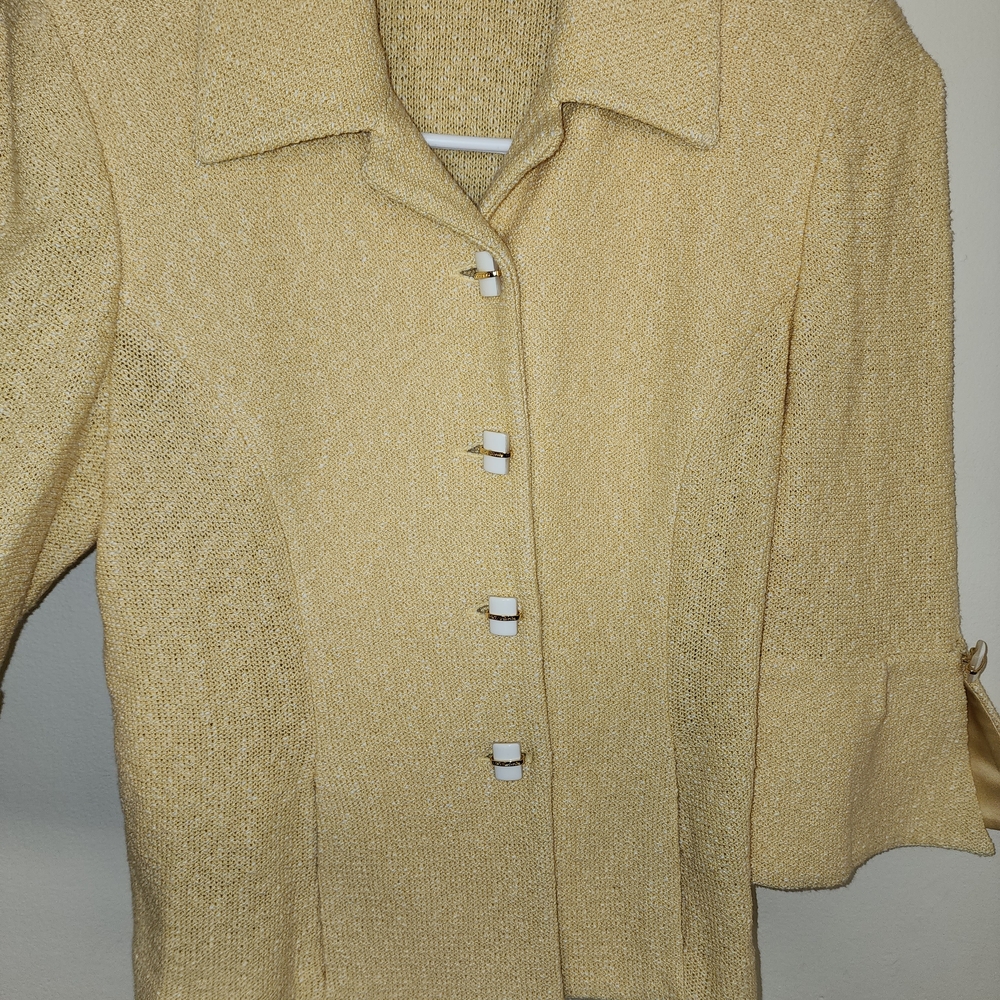St. John Collection Mustard By Marie Gray Blazer - Picture 2 of 6